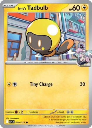 'Pokemon - 'Iono's Tadbulb 069  ME Ascended Heroes - Common
