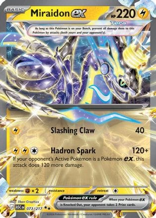 'Pokemon - 'Miraidon ex 073  - Holofoil ME Ascended Heroes - Double Rare