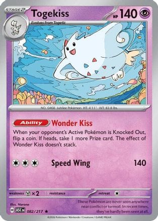'Pokemon - 'Togekiss 082/217  - Holofoil ME Ascended Heroes - Rare
