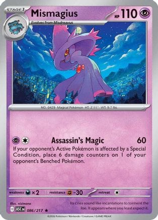 'Pokemon - 'Mismagius 086  - Holofoil ME Ascended Heroes - Rare