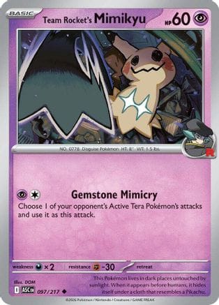 'Pokemon - 'Team Rocket's Mimikyu 097/217  - Reverse Holofoil ME Ascended Heroes - Uncommon