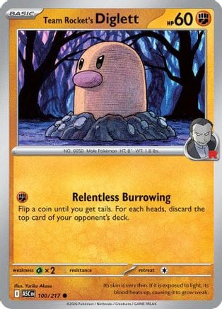 'Pokemon - 'Team Rocket's Diglett 100  ME Ascended Heroes - Common