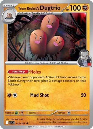 'Pokemon - 'Team Rocket's Dugtrio 101/217  ME Ascended Heroes - Uncommon
