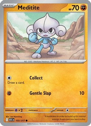 'Pokemon - 'Meditite 103  - Reverse Holofoil ME Ascended Heroes - Common