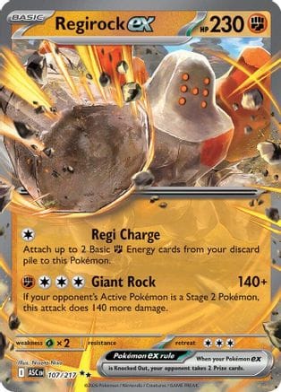 'Pokemon - 'Regirock ex 107  - Holofoil ME Ascended Heroes - Double Rare