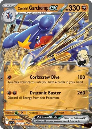 'Pokemon - 'Cynthia's Garchomp ex 111  - Holofoil ME Ascended Heroes - Double Rare