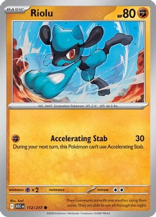 'Pokemon - 'Riolu 112  ME Ascended Heroes - Common
