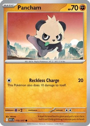 'Pokemon - 'Pancham 115  - Reverse Holofoil ME Ascended Heroes - Common