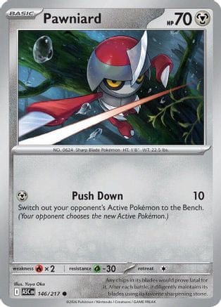 'Pokemon - 'Pawniard 146  - Reverse Holofoil ME Ascended Heroes - Common