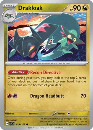 'Pokemon - 'Drakloak 159/217  - Reverse Holofoil ME Ascended Heroes - Common