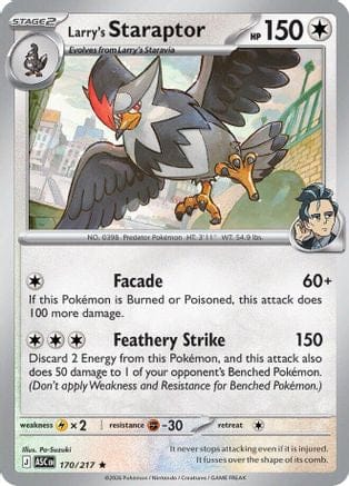'Pokemon - 'Larry's Staraptor 170/217  - Holofoil ME Ascended Heroes - Rare