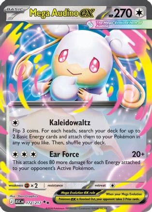 'Pokemon - 'Mega Audino ex 172/217  - Holofoil ME Ascended Heroes - Double Rare