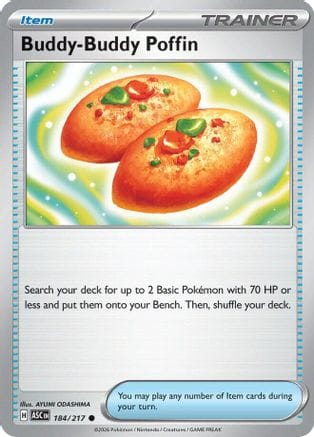 'Pokemon - 'Buddy-Buddy Poffin 184  - Reverse Holofoil ME Ascended Heroes - Common