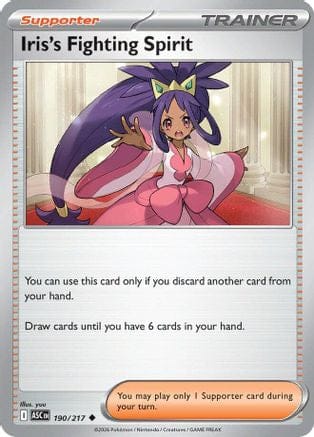 'Pokemon - 'Iris's Fighting Spirit 190/217  ME Ascended Heroes - Uncommon