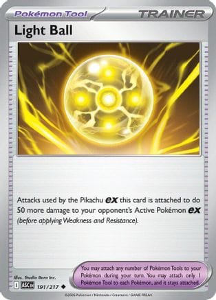 'Pokemon - 'Light Ball 191  - Reverse Holofoil ME Ascended Heroes - Uncommon