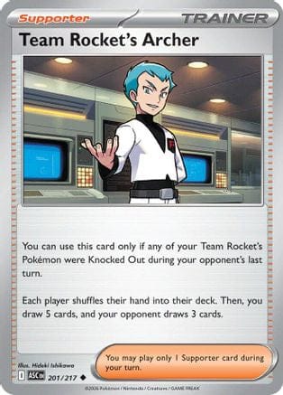 'Pokemon - 'Team Rocket's Archer 201  - Reverse Holofoil ME Ascended Heroes - Uncommon