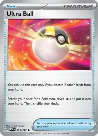 'Pokemon - 'Ultra Ball 213/217  - Reverse Holofoil ME Ascended Heroes - Common
