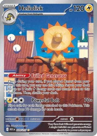 'Pokemon - 'Heliolisk 229/217  - Holofoil ME Ascended Heroes - Illustration Rare
