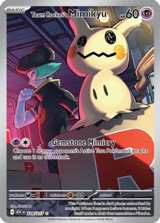 'Pokemon - 'Team Rocket's Mimikyu 238/217  - Holofoil ME Ascended Heroes - Illustration Rare
