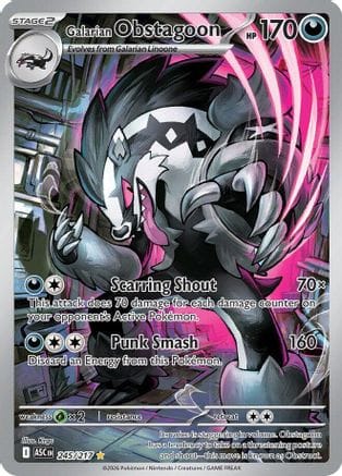 'Pokemon - 'Galarian Obstagoon 245/217  - Holofoil ME Ascended Heroes - Illustration Rare