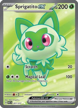 'Pokemon - 'Sprigatito ex 251  - Holofoil ME Ascended Heroes - Ultra Rare