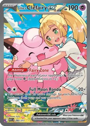 'Pokemon - 'Lillie's Clefairy ex 280/217  - Holofoil ME Ascended Heroes - Special Illustration Rare