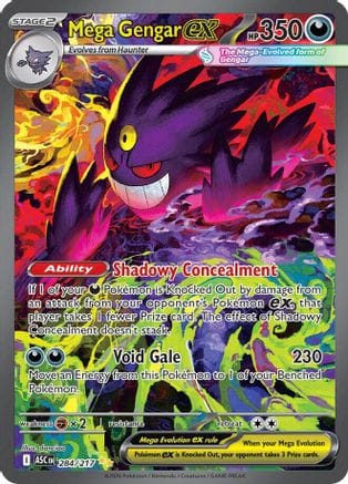 'Pokemon - 'Mega Gengar ex 284/217  - Holofoil ME Ascended Heroes - Special Illustration Rare