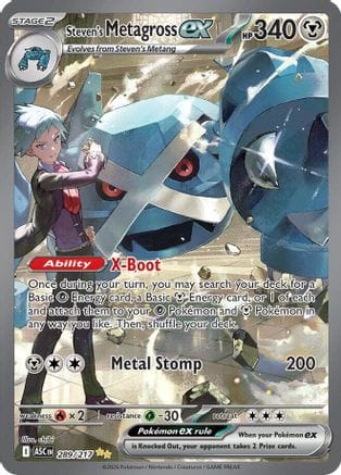'Pokemon - 'Steven's Metagross ex 289  - Holofoil ME Ascended Heroes - Special Illustration Rare