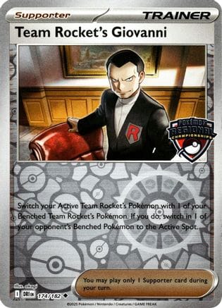 'Pokemon - 'Team Rocket's Giovanni 174  - Reverse Holofoil League & Championship Cards - Uncommon