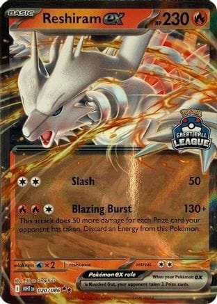 'Pokemon - 'Reshiram ex (Great Ball League) 020  - Holofoil League & Championship Cards - Double Rare