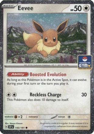 'Pokemon - 'Eevee (Southeast Asia Exclusive) 143  - Holofoil League & Championship Cards - Common