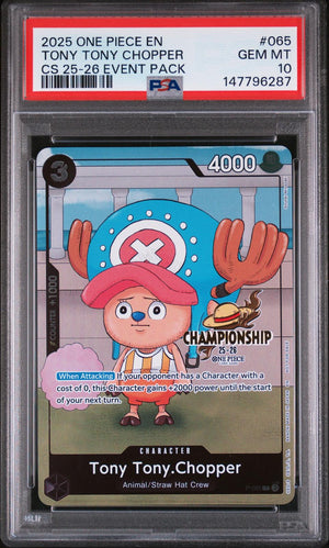 2025 One Piece Championship 2025-26 Event Pack #065 Tony Tony Chopper PSA 10