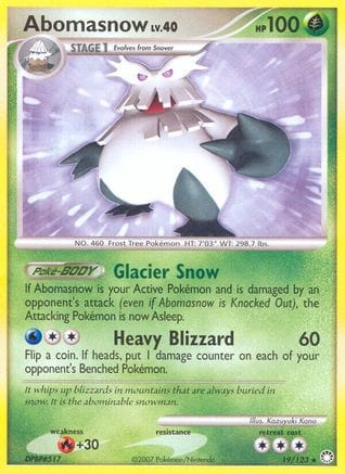 'Pokemon - 'Abomasnow 019  - Reverse Holofoil Mysterious Treasures - Rare