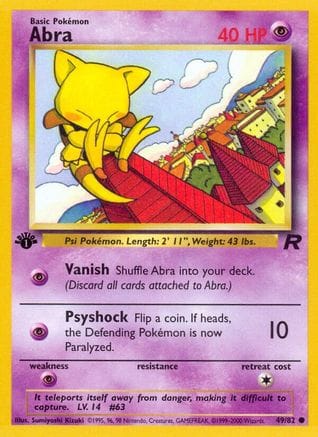 'Pokemon - 'Abra 049/82  - 1st Edition Team Rocket - Common