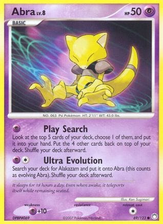 'Pokemon - 'Abra 069/123  - Reverse Holofoil Mysterious Treasures - Common