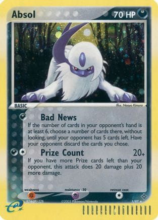 'Pokemon - 'Absol 001  - Holofoil Dragon - Holo Rare