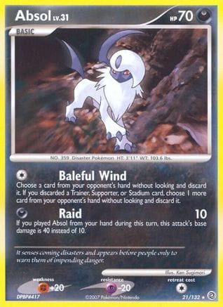'Pokemon - 'Absol 021/132  Secret Wonders - Rare