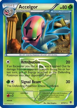 'Pokemon - 'Accelgor (Team Plasma) 008/101  - Reverse Holofoil Plasma Blast - Rare