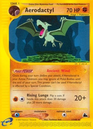 'Pokemon - 'Aerodactyl 001  - Reverse Holofoil Skyridge - Rare