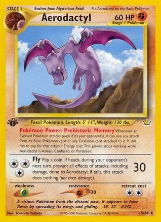'Pokemon - 'Aerodactyl 015/64  - 1st Edition Neo Revelation - Rare