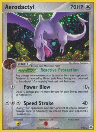 'Pokemon - 'Aerodactyl 001  - Reverse Holofoil Legend Maker - Holo Rare