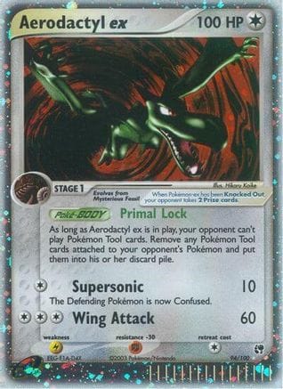 'Pokemon - 'Aerodactyl ex 094  - Holofoil Sandstorm - Ultra Rare