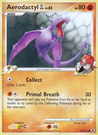 'Pokemon - 'Aerodactyl GL 055/111  - Reverse Holofoil Rising Rivals - Common