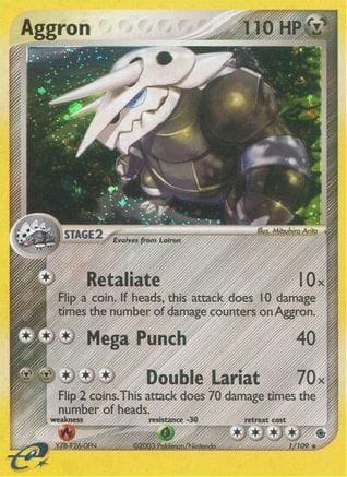 'Pokemon - 'Aggron 001  - Reverse Holofoil Ruby and Sapphire - Holo Rare