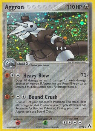 'Pokemon - 'Aggron 002  - Reverse Holofoil Legend Maker - Holo Rare