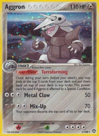 'Pokemon - 'Aggron 001  - Reverse Holofoil Power Keepers - Holo Rare