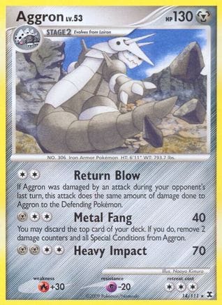 'Pokemon - 'Aggron 014  - Reverse Holofoil Rising Rivals - Rare