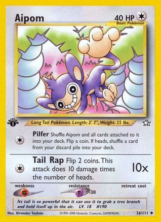 'Pokemon - 'Aipom 026/111  - Unlimited Neo Genesis - Uncommon