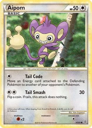 'Pokemon - 'Aipom 043  - Reverse Holofoil Unleashed - Common