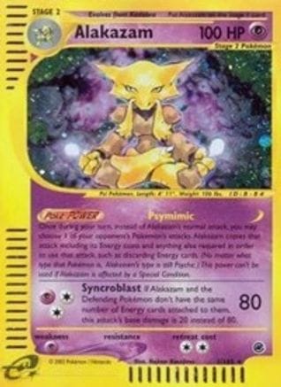 'Pokemon - 'Alakazam (1) 001  - Reverse Holofoil Expedition - Holo Rare
